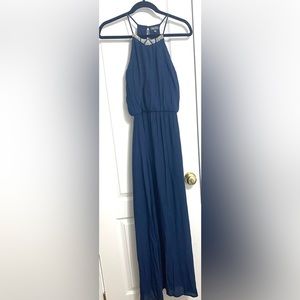 Lily‎ Rose Navy Beaded Maxi Dress, Sz S